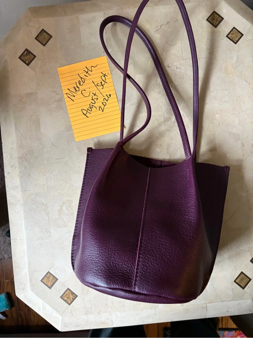 Portland Leather Plum Classic Devan Shoulder Bag